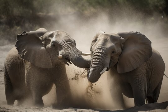 image, elephant playing, ai generative