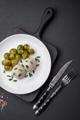 Delicious healthy steamed chicken cutlets or minced meatballs