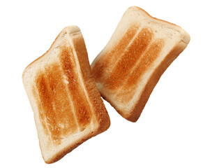 Two delicious toasted bread pieces, cut out - Powered by Adobe
