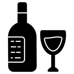 Modern design icon of wine bottle