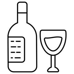 Modern design icon of wine bottle