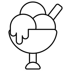 A yummy icon of ice cream cup