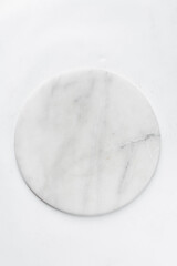 Round white marble trays, marble cake tray or dessert pedestal, white marble tray with gray veining