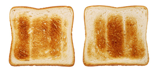 Two delicious toasted bread pieces, cut out