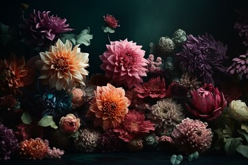 Fototapeta na wymiar Flower-inspired digital backdrop for creative ventures. Seamless 3D design. Generative AI