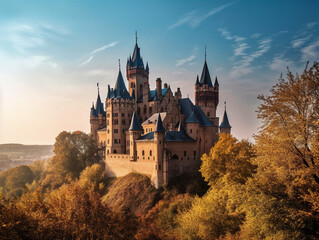 Fototapeta premium A Romantic German Castle - generative ai