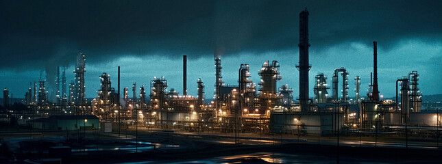 A Refinery at Night - generative ai
