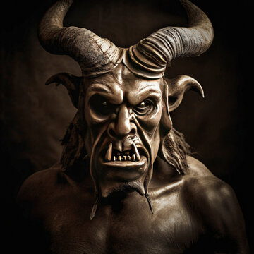 A Sculpture Portrait of the Minotaur - generative ai