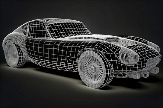 sports car 3D mesh - generative ai