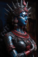 A statue of the goddess Kali represents time and change. Generative AI