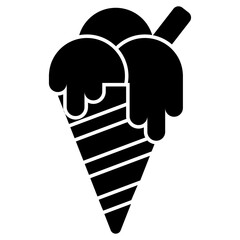 Ice cream cone icon, editable vector