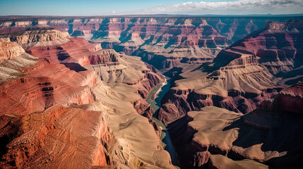 Awe-Inspiring Aerial View of the Grand Canyon - generative ai