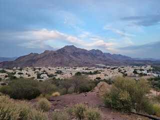 landscape of the mountains in Hatta, Dubai, UAE.