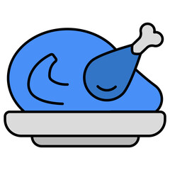 A premium download icon of chicken turkey