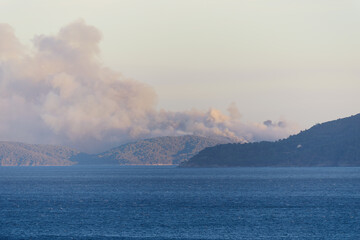July 26, 2017 - Bormes Les Mimosas, Côte d’Azur, France - forest fire in the south of france