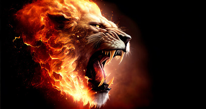 The Fire Within: Unleashing the Strength of the Biblical Lion.  Generative AI