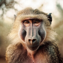 Portrait of a baboon - generative AI