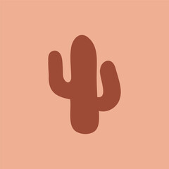 funny cactus in retro boho colors