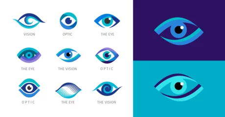 Foto op Aluminium Eye logo collection. Optics, vision, eye health concept design © Marina Zlochin
