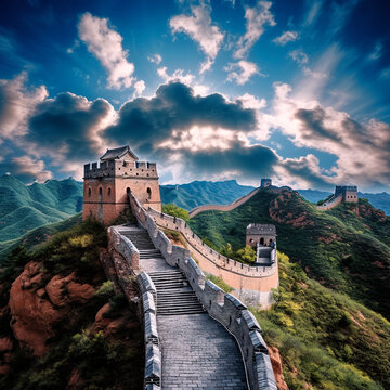 Stunning Beauty of the Great Wall of China - generative AI