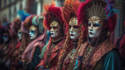 The Venetian carnival mask event. Generative AI