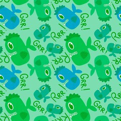 Cartoon fish seamless kids pattern for wrapping paper and fabrics and linens and summer accessories