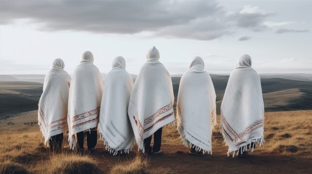 Xhosa initiates return from initiation school. Generative AI
