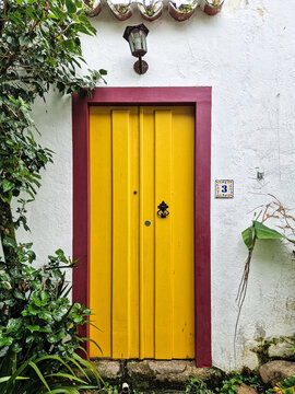 Fire street, Rua do Fogo at Paraty, Brazil with colonial houses and streets
