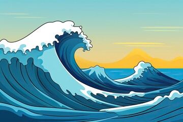 powerful ocean wave crashing. Generative AI