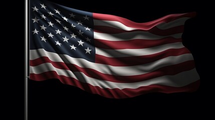 Illustration of the USA national flag realistic. Al generated