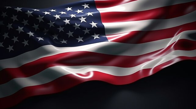Illustration of the USA national flag realistic. Al generated