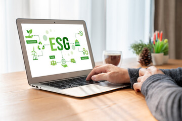 ESG environmental social governance policy for modish business to set a standard to achieve high...