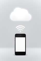 Mobile phone connected to the cloud.