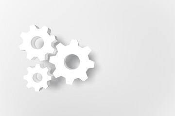White background and three gears.