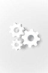 White background and three gears.