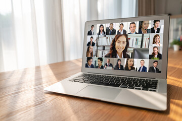 Business people on video conference for modish virtual group meeting of corprate business office...