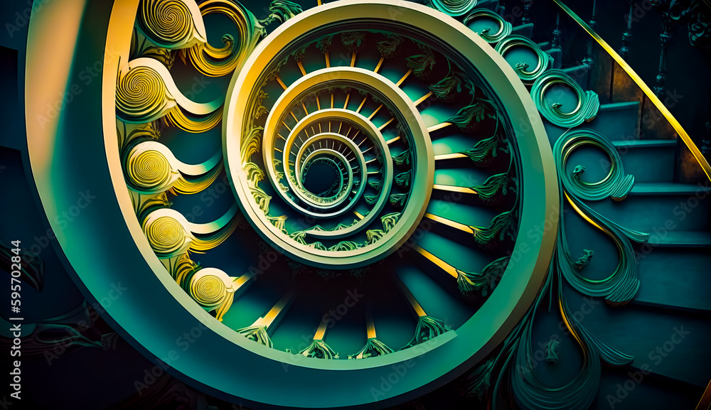 Aufkleber close up of spiral shaped object with blue sky in the background. generative ai.