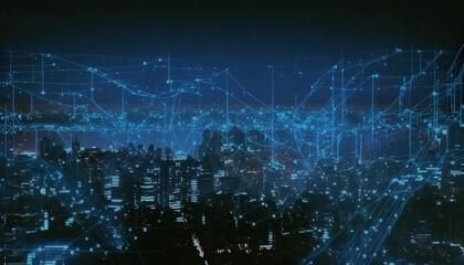 the city is connected and surrounded by a network of internet connections.Generative AI 