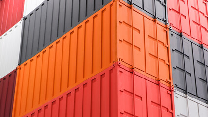 Container cargo box background, Stack of containers, logistics concept background