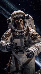 a monkey in space as an astronaut.