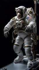 Fototapeta na wymiar a monkey in space as an astronaut.