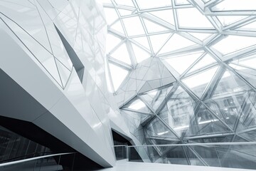 modern building with a transparent glass roof. Generative AI