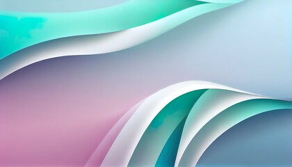 Tranquil Gradient & Delicate Lines Abstract Background, Pastel Pink to Sky Blue, Graceful Curves, Toon Shading, Flat Colors, Simplified Shapes, Bold Outlines, Dynamic Poses. Generative AI.