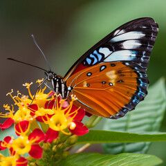 Fototapeta na wymiar Schmetterling mit Blume