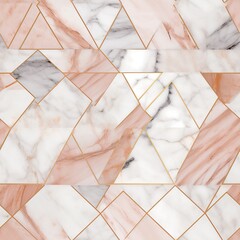 Seamless pattern of pink and white marble created with Generative AI technology
