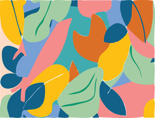 Beautiful hand drawn vector illustration background of floral nature shapes.