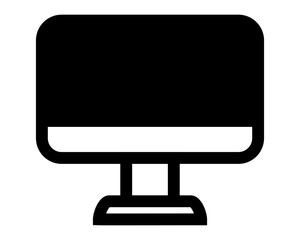 simple icon vector computer monitor or lsd tv, isolated on white