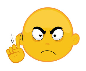 vector illustration emoticon yellow cartoon saying no with her hand
