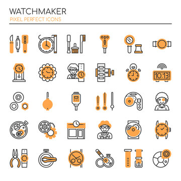 Watchmaker , Thin Line and Pixel Perfect Icons.