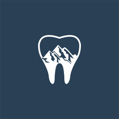 dental mountains design logo , minimalist
